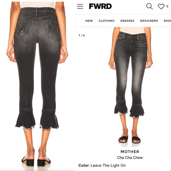 Mother jeans Cha Cha Chew in “Leave the Light On” distressed bell hem size 25 - Picture 2 of 9